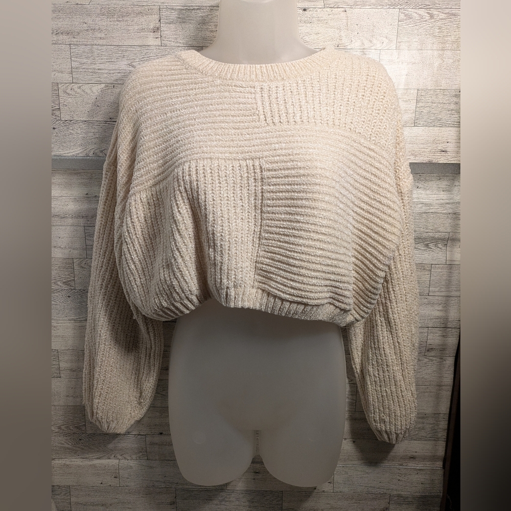 Altar'd State Cream Textured Sweater Xxs - Picture 2 of 4